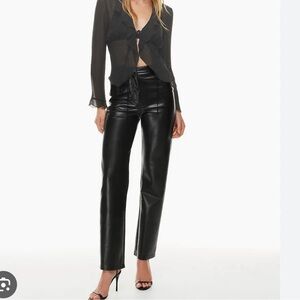 Aritzia Wilfred Melina full length Vegan Leather Straight Leg Pant